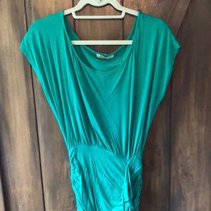 Fun Bright green body con with ruffles dress